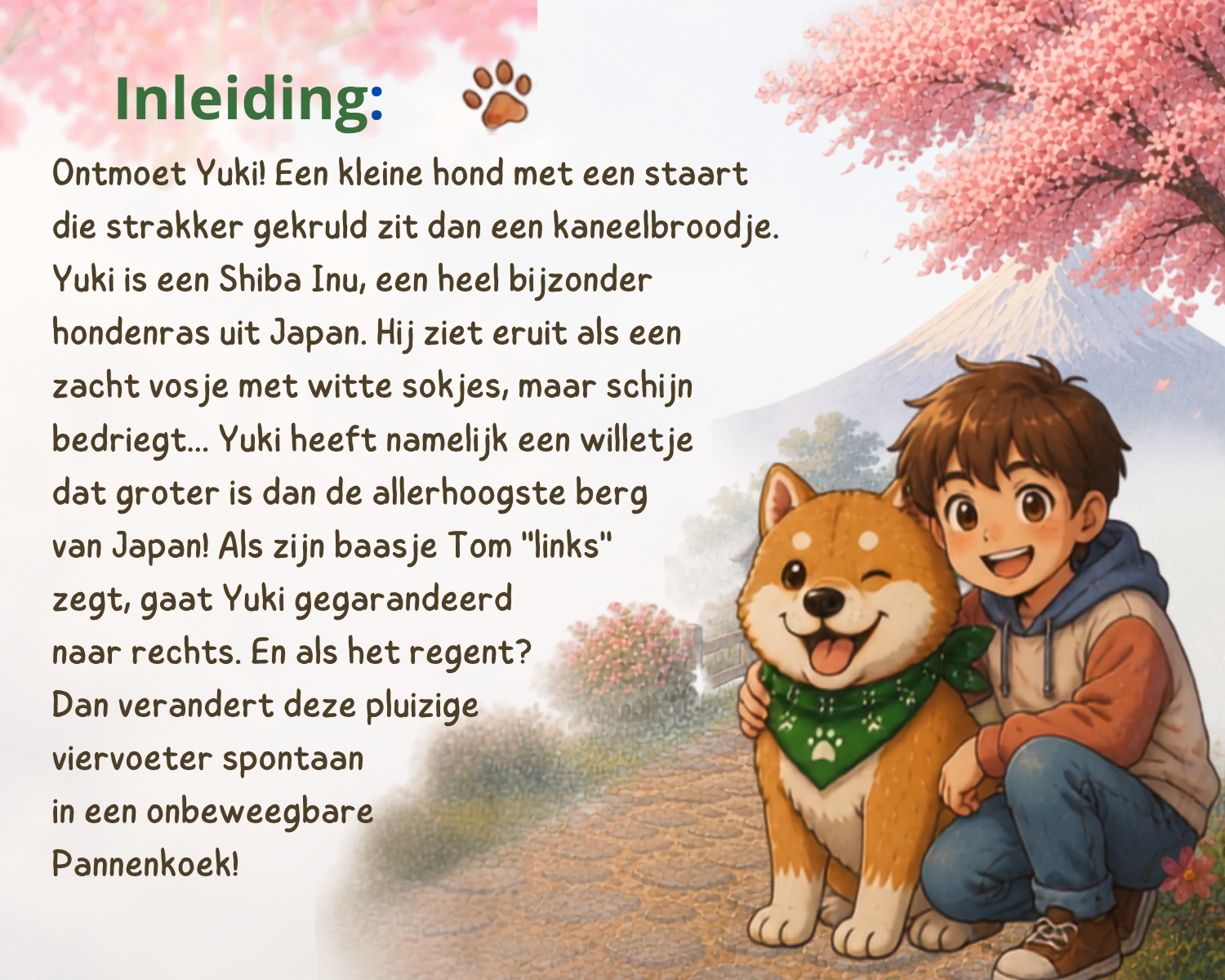 Introductiepagina van Yuki de Eigenwijze Shiba Inu